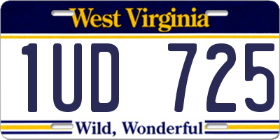 WV license plate 1UD725