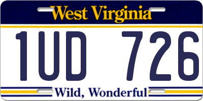 WV license plate 1UD726