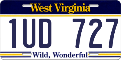 WV license plate 1UD727