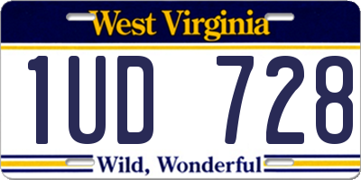 WV license plate 1UD728