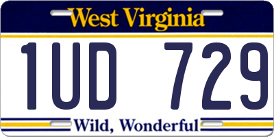 WV license plate 1UD729