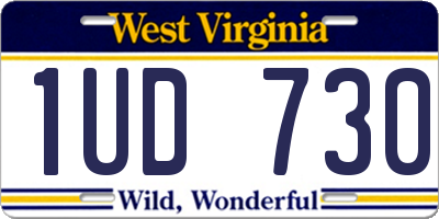 WV license plate 1UD730