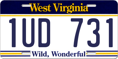 WV license plate 1UD731