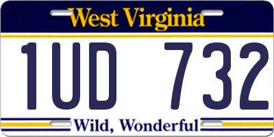 WV license plate 1UD732