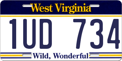 WV license plate 1UD734
