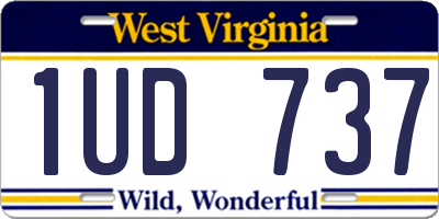 WV license plate 1UD737