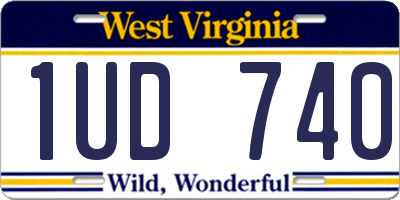 WV license plate 1UD740
