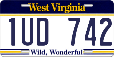 WV license plate 1UD742
