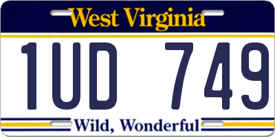 WV license plate 1UD749