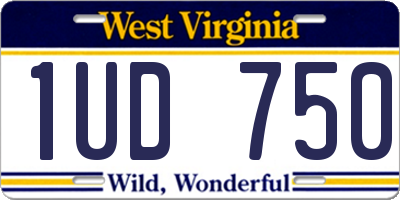 WV license plate 1UD750