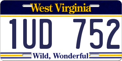 WV license plate 1UD752