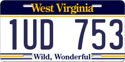 WV license plate 1UD753