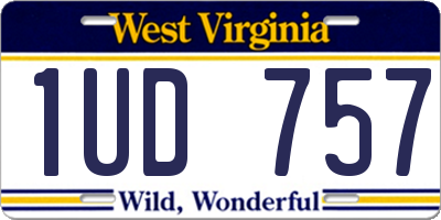 WV license plate 1UD757
