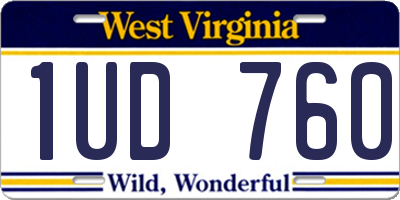 WV license plate 1UD760