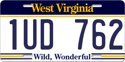 WV license plate 1UD762