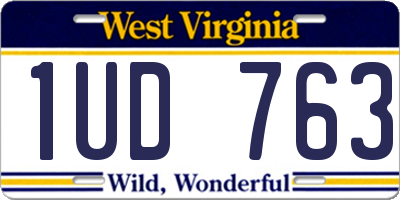 WV license plate 1UD763