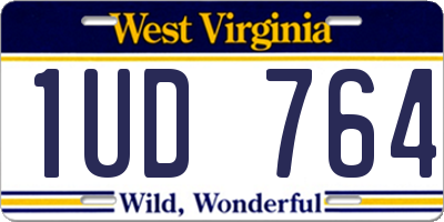 WV license plate 1UD764