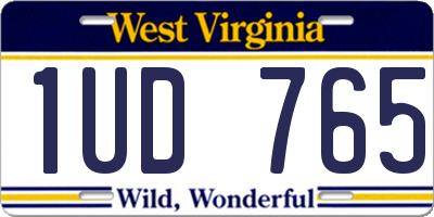 WV license plate 1UD765
