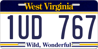 WV license plate 1UD767