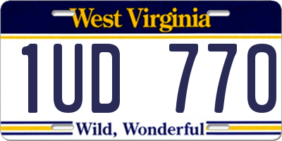 WV license plate 1UD770