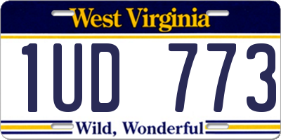 WV license plate 1UD773