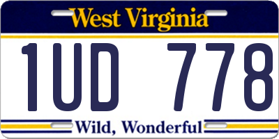 WV license plate 1UD778
