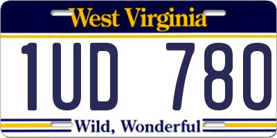 WV license plate 1UD780