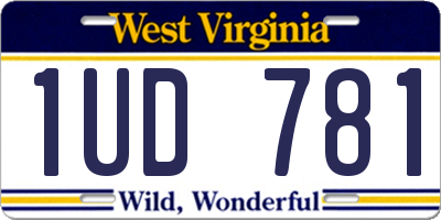 WV license plate 1UD781