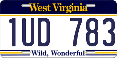 WV license plate 1UD783