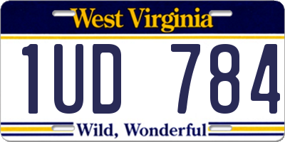WV license plate 1UD784