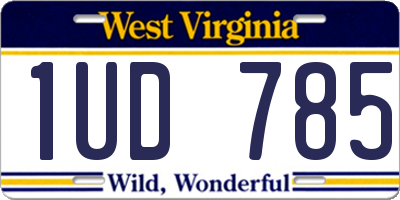 WV license plate 1UD785