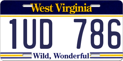 WV license plate 1UD786
