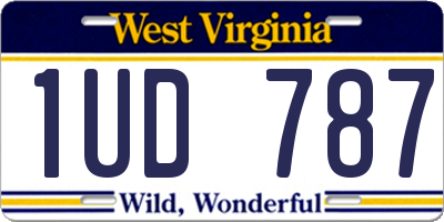 WV license plate 1UD787
