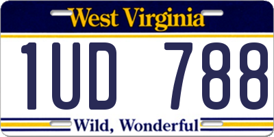 WV license plate 1UD788