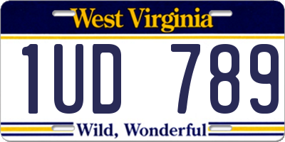 WV license plate 1UD789