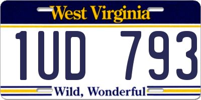 WV license plate 1UD793