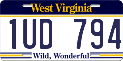 WV license plate 1UD794