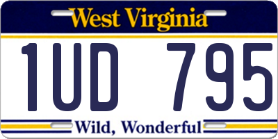 WV license plate 1UD795