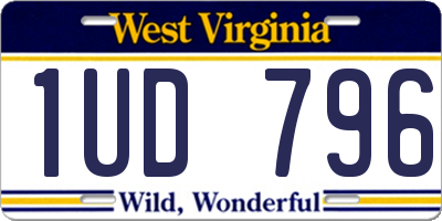 WV license plate 1UD796