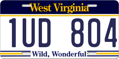 WV license plate 1UD804