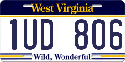 WV license plate 1UD806