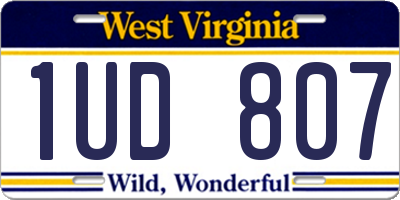 WV license plate 1UD807