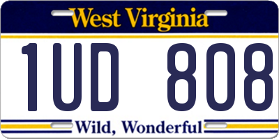 WV license plate 1UD808