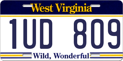 WV license plate 1UD809