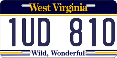 WV license plate 1UD810