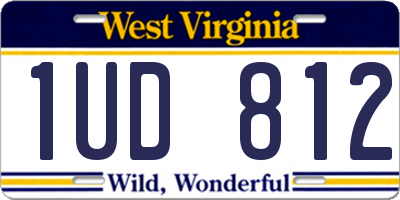 WV license plate 1UD812