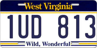 WV license plate 1UD813