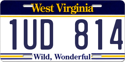 WV license plate 1UD814