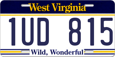 WV license plate 1UD815