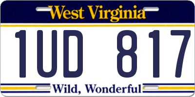 WV license plate 1UD817